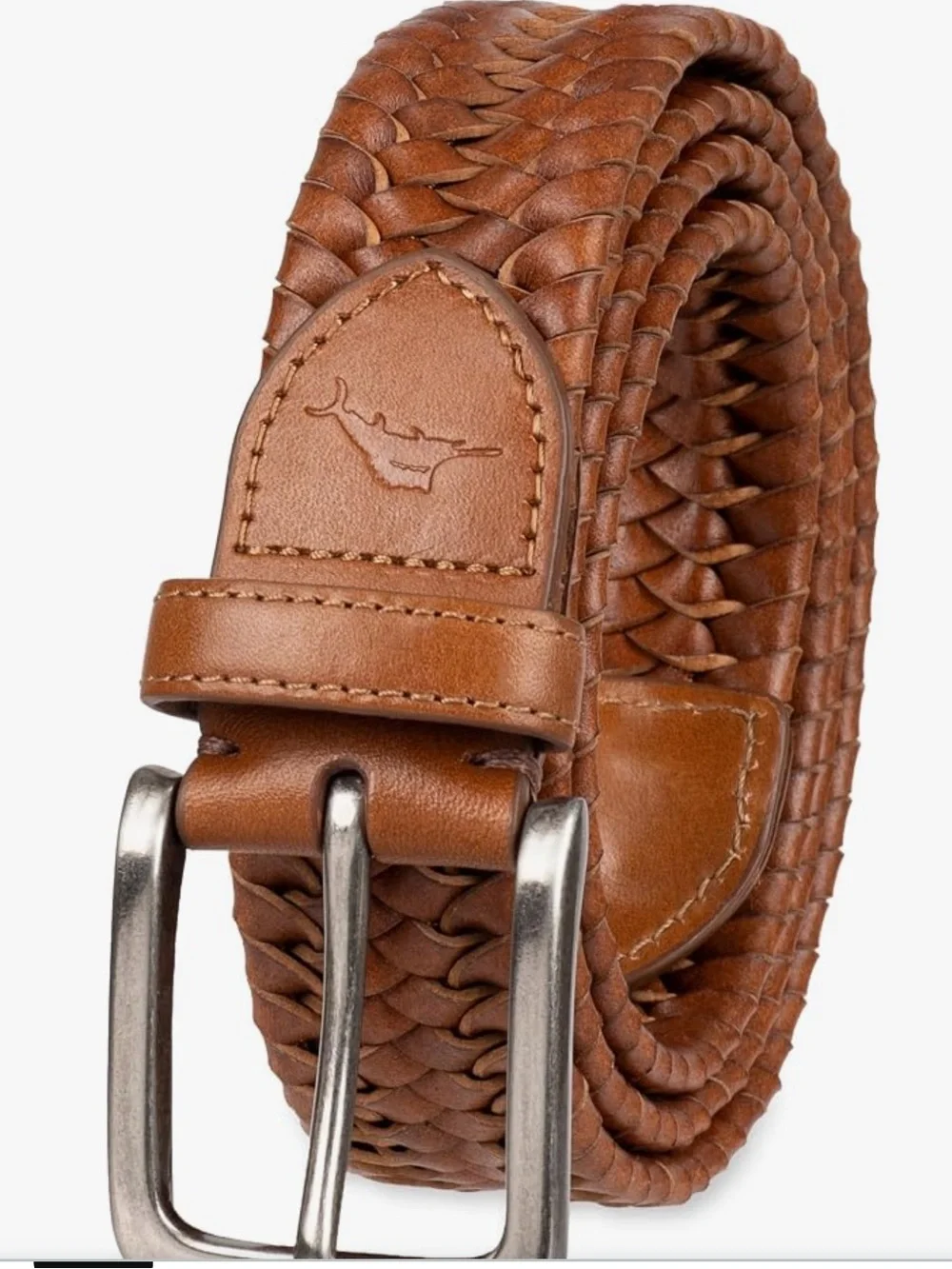 TOMMY BAHAMA Brown Braided Leather Men's Belt MEN S (30-32) small